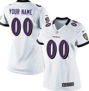 Women's Nike Baltimore Ravens Customized White Limited Jersey