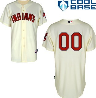 Kids' Cleveland Indians Customized Cream Jersey