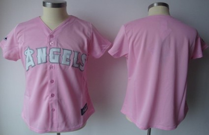 Women's LA Angels of Anaheim Customized Pink Jersey