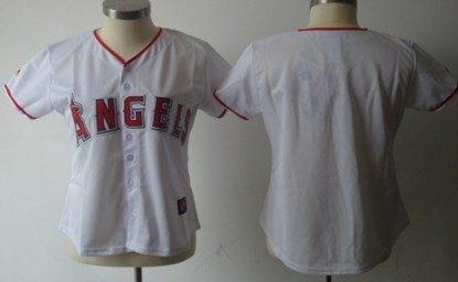 Women's LA Angels of Anaheim Customized White With Red Jersey