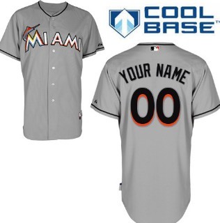 Kids' Miami Marlins Customized Gray Jersey