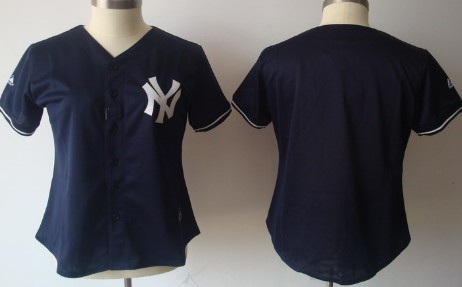 Women's New York Yankees Customized Navy Blue Jersey