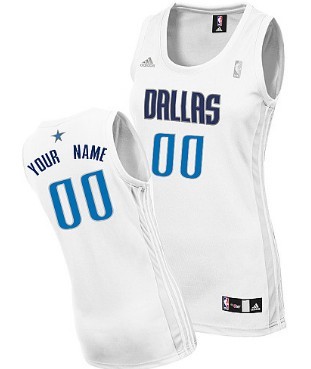 Womens Dallas Mavericks Customized White Jersey