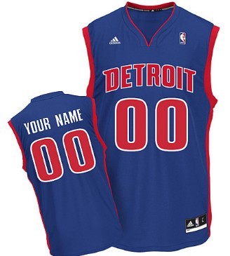 Mens Detroit Pistons Customized Blue Jersey