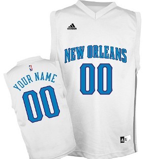 Kids New Orleans Hornets Customized White Jersey