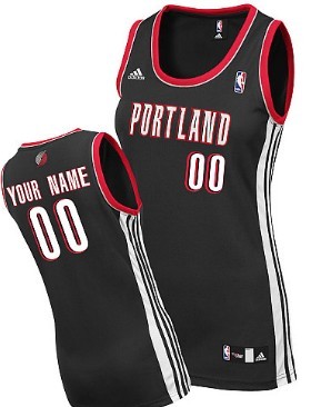 Womens Portland Trailblazers Customized Black Jersey