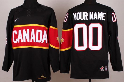 2014 Olympics Canada Mens Customized Youths Black Jersey