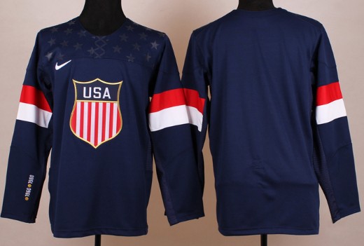 2014 Olympics USA Mens Customized Navy Blue Jersey