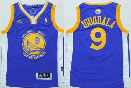 Youth Golden State Warriors #9 Andre Iguodala Blue NBA Adidas Jersey