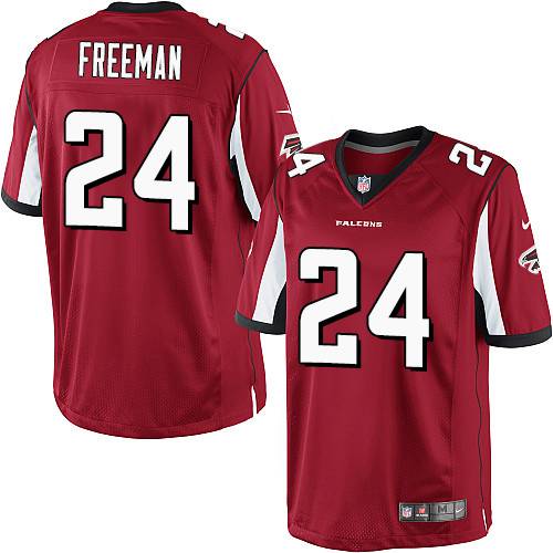 Youth Atlanta Falcons #24 Devonta Freeman Red Team Color NFL Nike Game Jersey