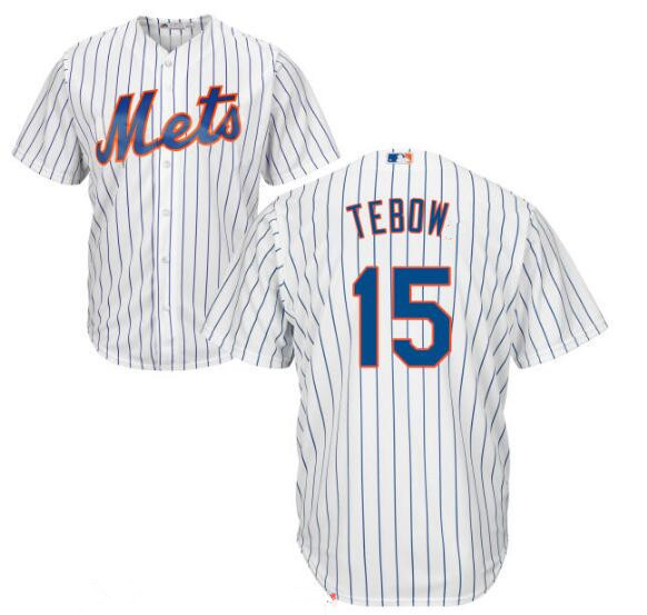 Youth New York Mets #15 Tim Tebow White Home Stitched MLB Majestic Cool Base Jersey