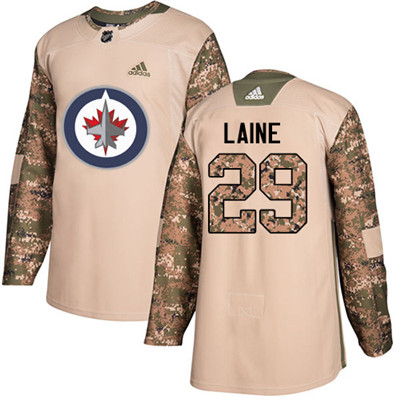 Adidas Winnipeg Jets #29 Patrik Laine Camo Authentic 2017 Veterans Day Stitched Youth NHL Jersey