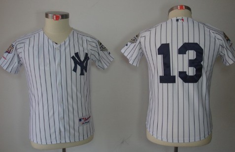 New York Yankees #13 Alex Rodriguez White Kids Jersey