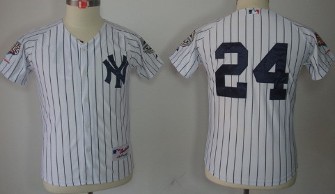 New York Yankees #24 Robinson Cano White Kids Jersey