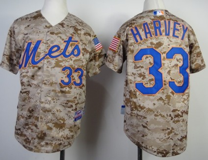 New York Mets #33 Matt Harvey 2014 Camo Kids Jersey