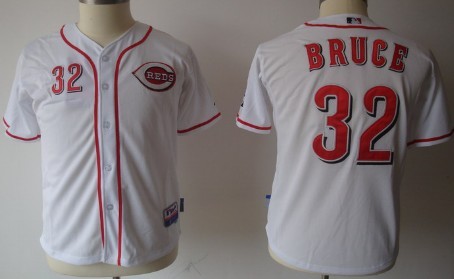 Cincinnati Reds #32 Jay Bruce White Kids Jersey