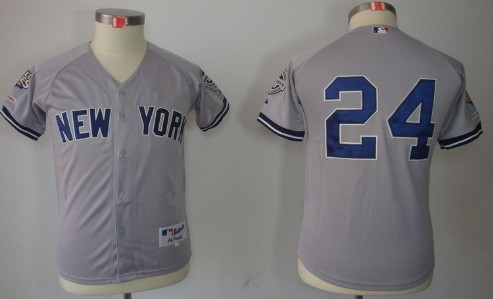 New York Yankees #24 Robinson Cano Gray Kids Jersey