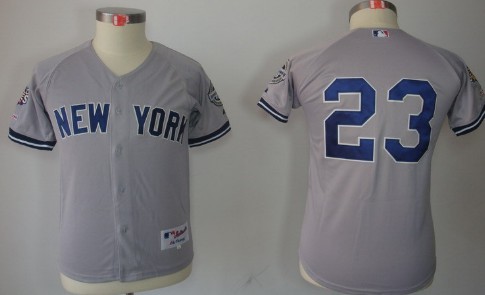 New York Yankees #23 Don Mattingly Gray Kids Jersey