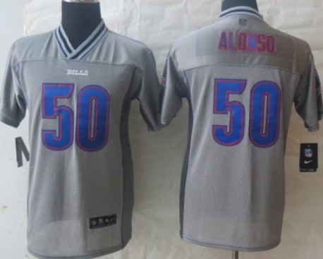 Nike Buffalo Bills #50 Kiko Alonso 2013 Gray Vapor Kids Jersey