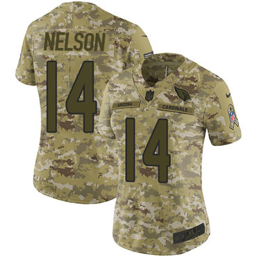 Nike Cardinals #14 J.J. Nelson Camo Women's Stitched NFL Limited 2018 Salute to Service Jersey