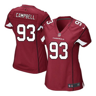 Women's Arizona Cardinals #93 Calais Campbell Arizona Cardinals Nike Game Red Home Jersey