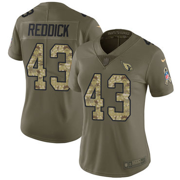 Women's Nike Arizona Cardinals #43 Haason Reddick Olive Camo Stitched NFL Limited 2017 Salute to Service Jersey