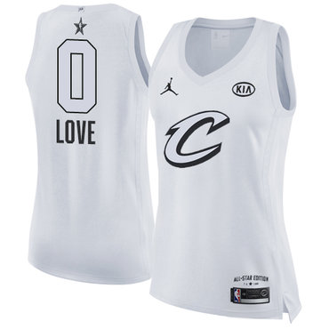 Nike Cleveland Cavaliers #0 Kevin Love White Women's NBA Jordan Swingman 2018 All-Star Game Jersey