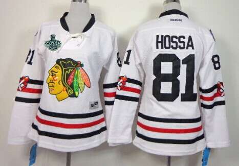 Women's Chicago Blackhawks #81 Marian Hossa 2015 Stanley Cup 2015 Winter Classic White Jersey