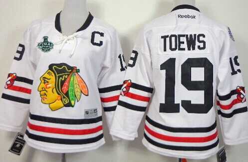 Women's Chicago Blackhawks #19 Jonathan Toews 2015 Stanley Cup 2015 Winter Classic White Jersey