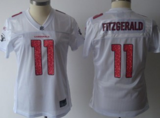 Arizona Cardinals #11 Larry Fitzgerald White Womens Sweetheart Jersey