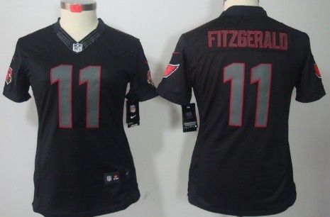 Nike Arizona Cardinals #11 Larry Fitzgerald Black Impact Limited Womens Jersey