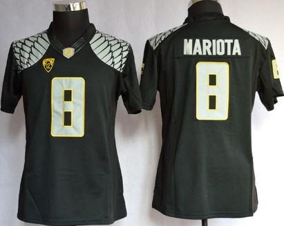 Oregon Ducks #8 Marcus Mariota 2013 Black Limited Womens Jersey