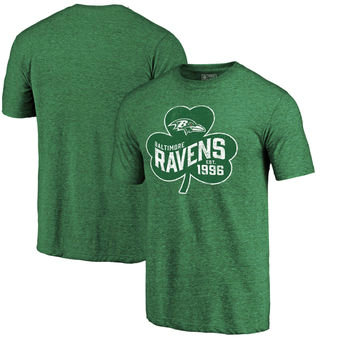 Baltimore Ravens Pro Line by Fanatics Branded St. Patrick's Day Paddy's Pride Tri-Blend T-Shirt - Kelly Green