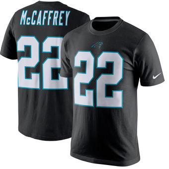 Men's Carolina Panthers 22 Christian McCaffrey Nike Black Player Pride Name & Number T-Shirt